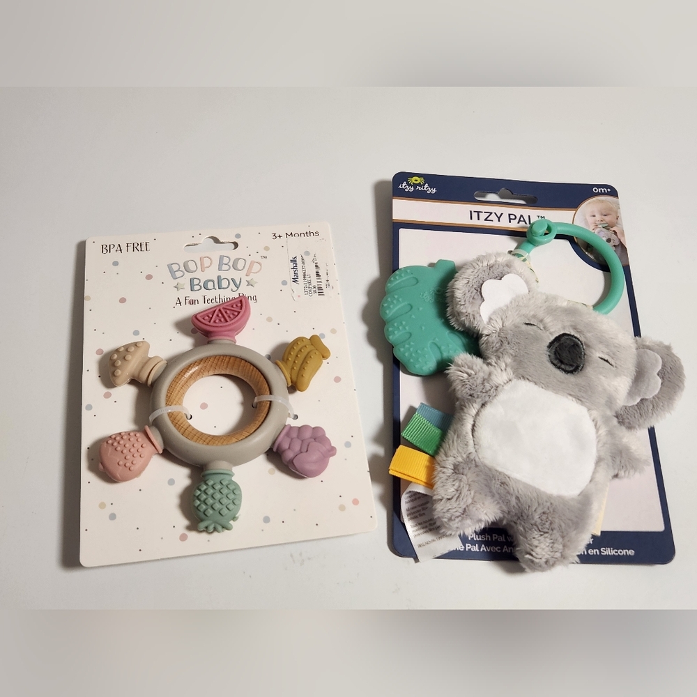 0-3 Months Baby Teethers Fruit Teething Ring Koala Plush Silicone Teether